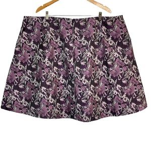 LANE BRYANT Pleated Brocade Circle Skirt with Pockets Sz 24